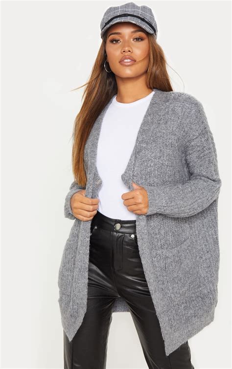 gray oversized cardigan